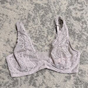 Dream Angels lilac lace unlined plunge bra - nwot